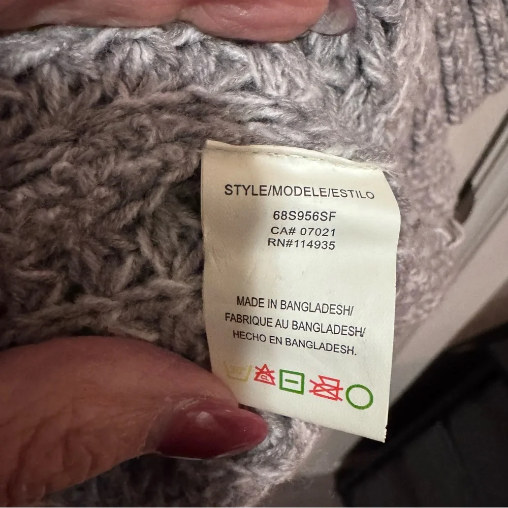 RD Style Gray Chunky Knit Cardigan Sweater - Picture 6 of 6